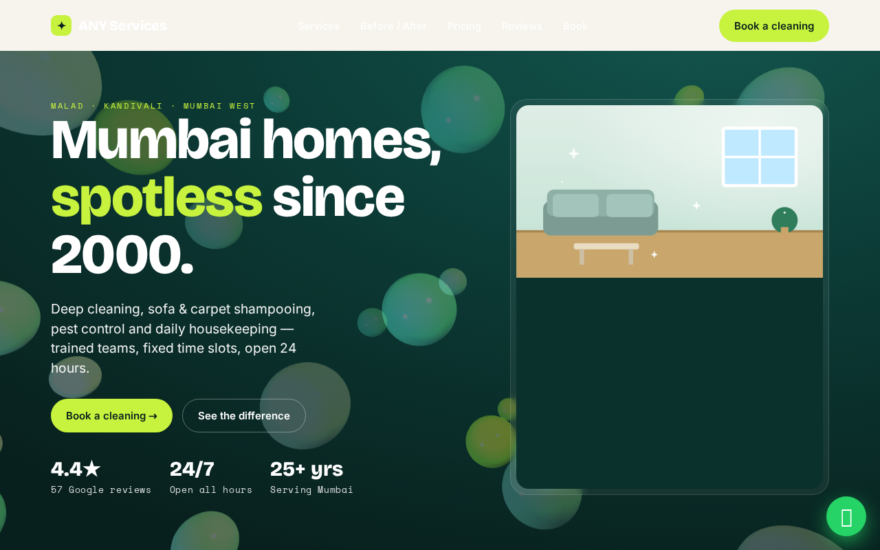 AnyServices website preview