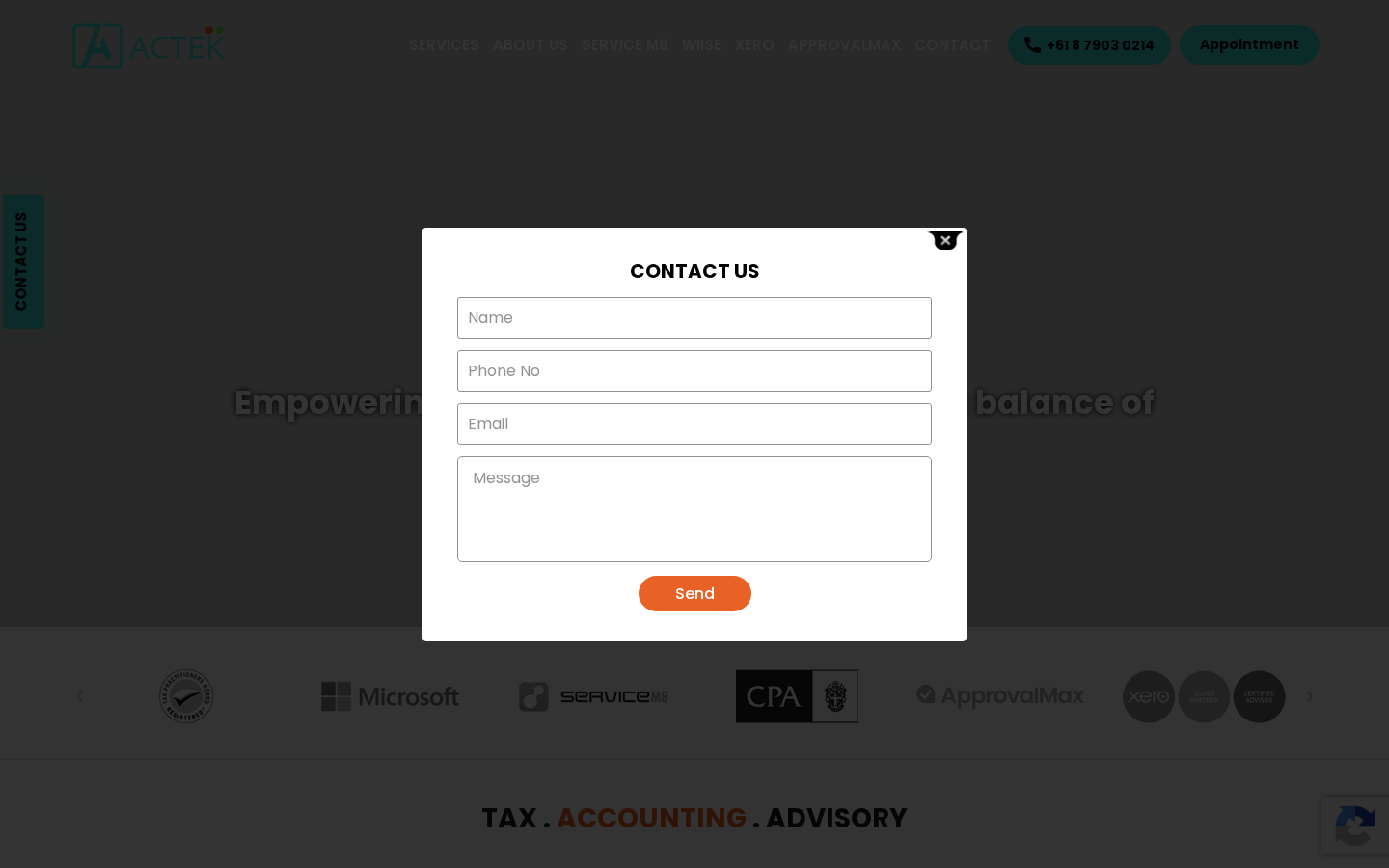 Actek website preview