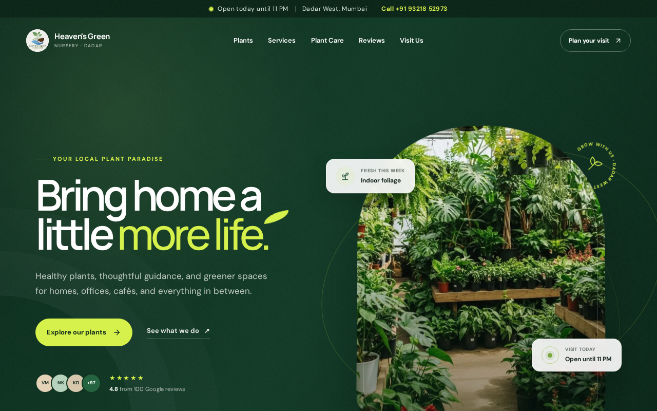 Heaven Green website preview