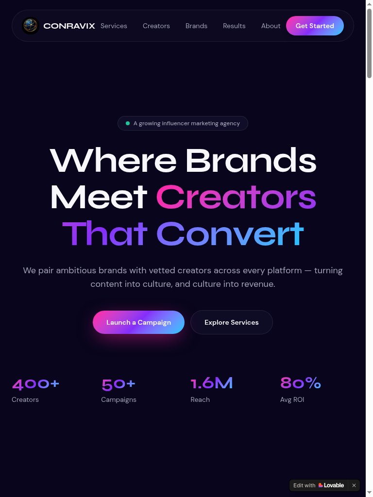 Conravix website preview